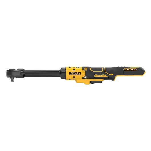 DEWALT 18V XR Brushless 3/8� Extended Ratchet bare unit side view
