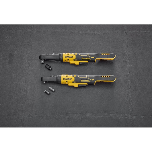 The DEWALT 18V XR Brushless _� , 3/8� and _� Hex Ratchet bare unit