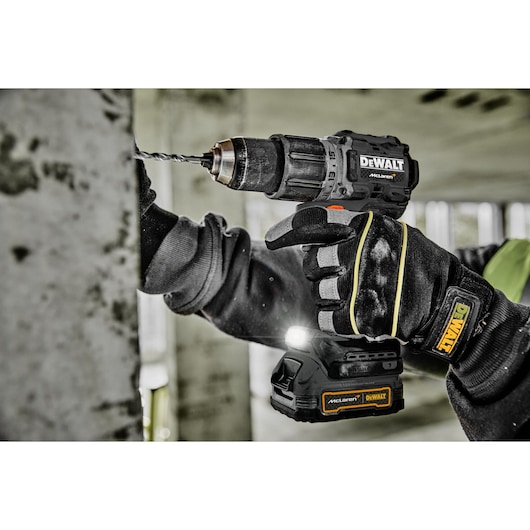 Limited Editon DEWALT/McLaren Drill Driver used in factory using pivoting LED light