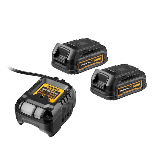 Limited Editon DEWALT/McLaren charger and x2 DCB1102 batteries