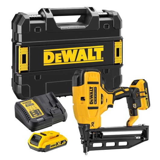 18V XR Brushless Cloueur de finition 1.6mm 16Ga (magasin droit) 2x 2.0Ah coffret standard 18V XR Brushless Cloueur de finition 1.6mm 16Ga (magasin droit) 2x 2.0Ah coffret standard