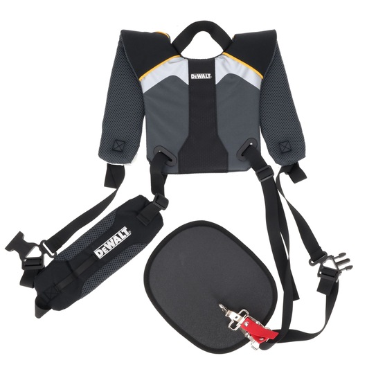 DEWALT Deluxe Safety Harness sitting on white background.