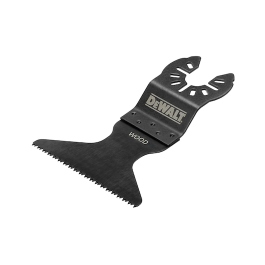 3/4 view of DEWALT 65 X 43mm Oscillating blades accessory out of pack 3/4 view of DEWALT 65 X 43mm Oscillating blades accessory out of pack