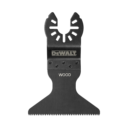 front view of DEWALT 65 X 43mm Oscillating blades accessory out of pack