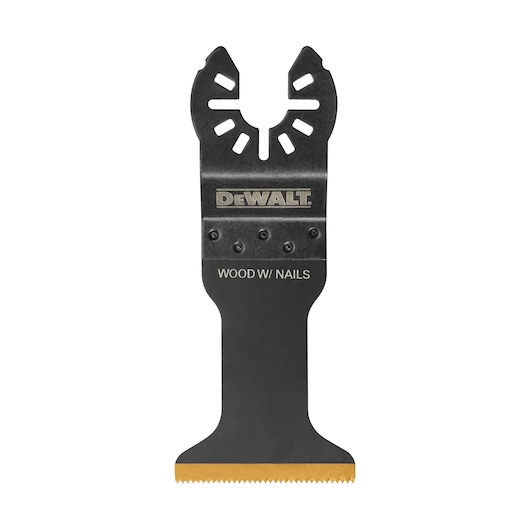 front view of DEWALT 44 X 43mm Oscillating blades accessory out of pack