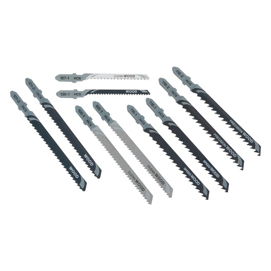 Set, 10 pièces, scies sauteuses pour le bois