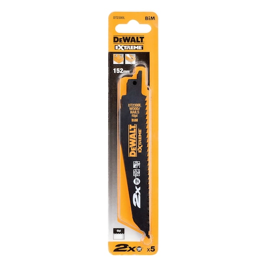 Lame scie sabre 2X BiM 152x4,2mm, bois Lame scie sabre 2X BiM 152x4,2mm, bois