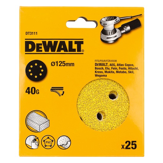 Disques abrasifs velcro Ø125mm (D26453) - 8 trous, 40G Disques abrasifs velcro Ø125mm (D26453) - 8 trous, 40G