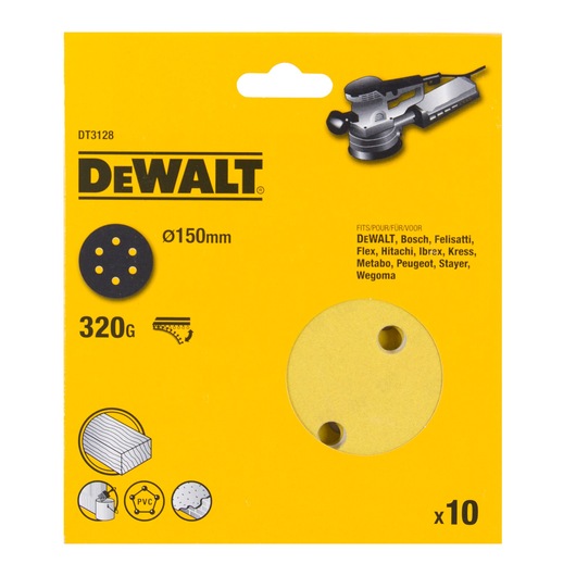 Schuurschijf, Ø150mm, 6 gaten (DW443/D26410), K320 Schuurschijf, Ø150mm, 6 gaten (DW443/D26410), K320