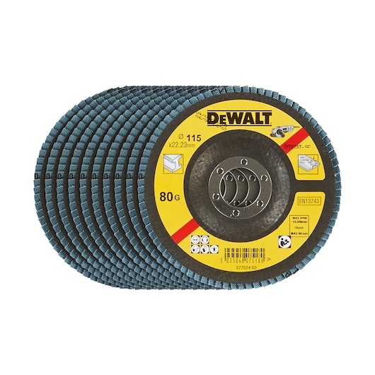 Lamellen schuurschijf gebogen, Ø115mm, K80 Lamellen schuurschijf gebogen, Ø115mm, K80