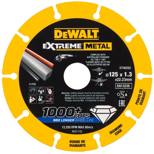 EXTREME METAL disque à tronçonner métal 125x22.23x1.3mm EXTREME METAL disque à tronçonner métal 125x22.23x1.3mm