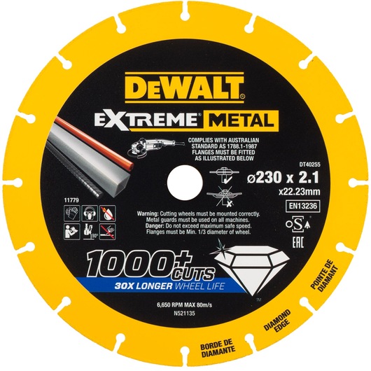 EXTREME METAL disque à tronçonner métal 230x22.23x2.1mm EXTREME METAL disque à tronçonner métal 230x22.23x2.1mm