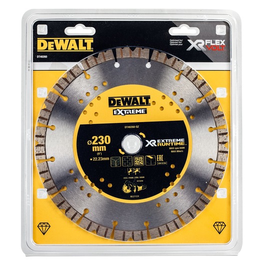 Disque diamant Extreme Runtime segmenté Ø230mm/22.2mm (DCS690) Disque diamant Extreme Runtime segmenté Ø230mm/22.2mm (DCS690)