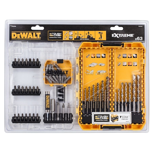 63pc Drill Drive Set with Extreme Masonry & Extreme Metal Drill Bits