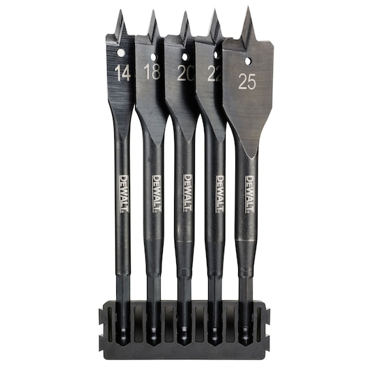 THIS IS A DEWALT 5 PIECE EXTREME FLATWOOD BIT MIX BAR THIS IS A DEWALT 5 PIECE EXTREME FLATWOOD BIT MIX BAR