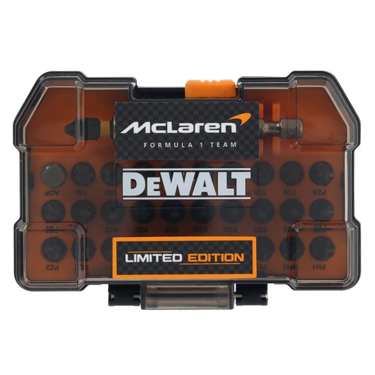 Limited Edition DEWALT/McLaren screwdriver bit set in case