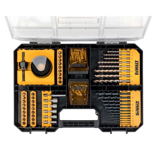 100-delige schroef- boren- en gatenzagenset in koffer, TSTAK-compatible