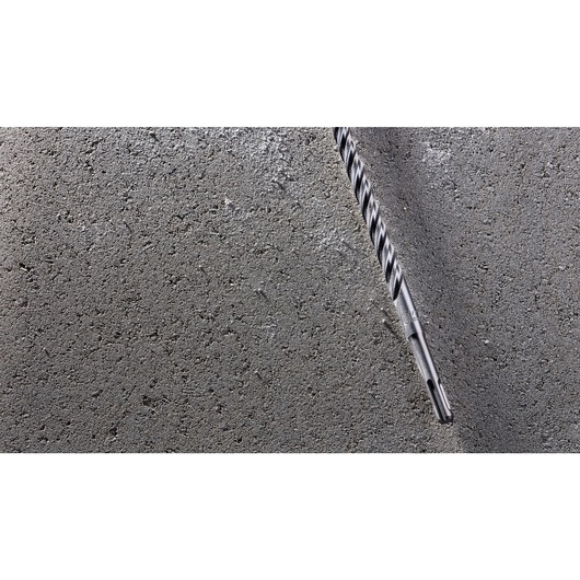 Elite Series Bit on angle on concrete showing SDS fitment Elite Series Bit on angle on concrete showing SDS fitment