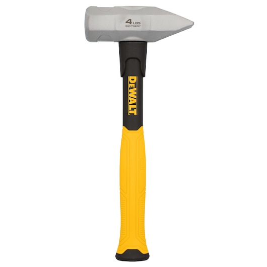 Profile view of DEWALT 4LB blacksmith hammer on white