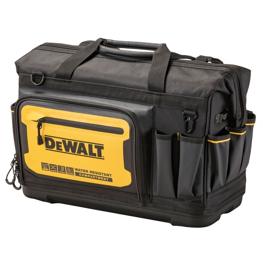 Angle view of the Dewalt 20" Pro Open Mouth Tool Bag" Angle view of the Dewalt 20" Pro Open Mouth Tool Bag"