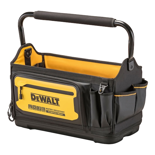 Angle view of the Dewalt 20" Pro Tool Tote"