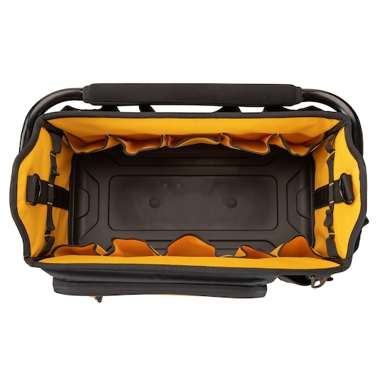 Overview of an open Dewalt 20" Pro Tool Tote "
