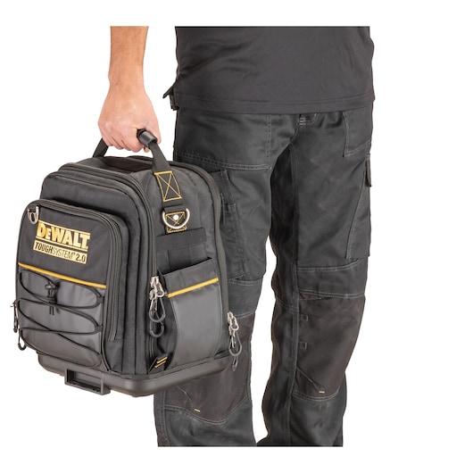TOUGHSYSTEM 11 inch Half Width Tool Bag human scale TOUGHSYSTEM 11 inch Half Width Tool Bag human scale